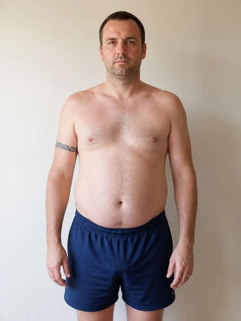 Férfi has – „dad bod" – előtte